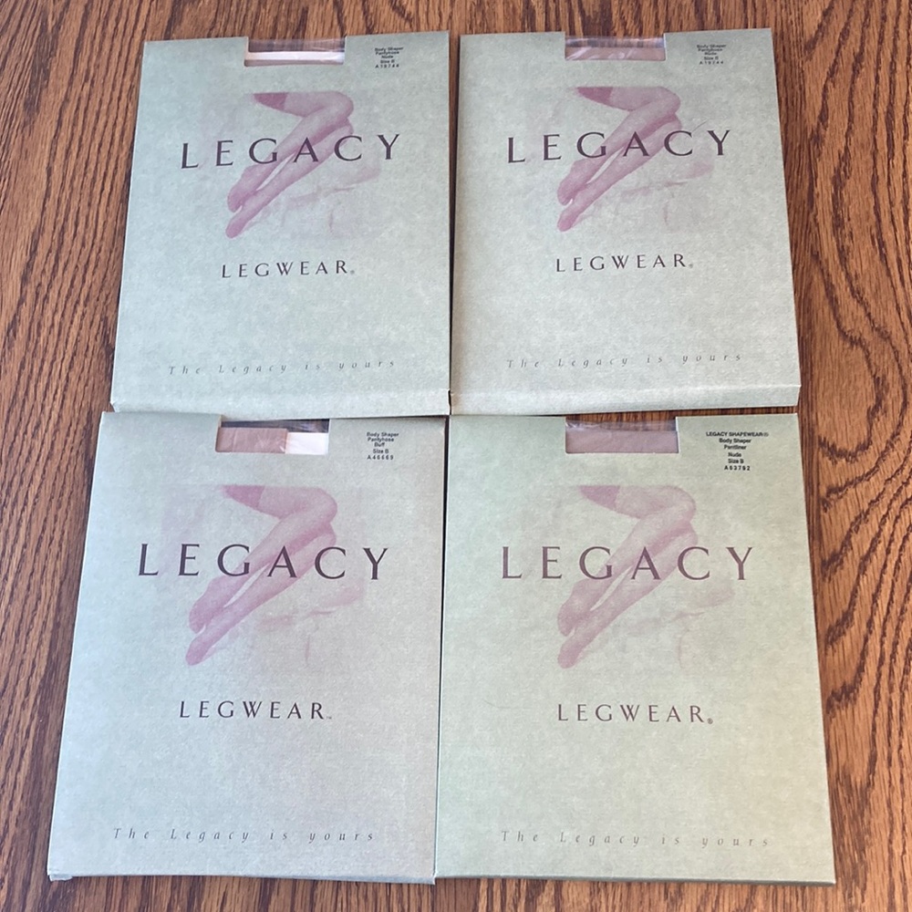 New in Package, QVC, 4 pair Legacy Legwear Shapewear Pantyhose in size B
